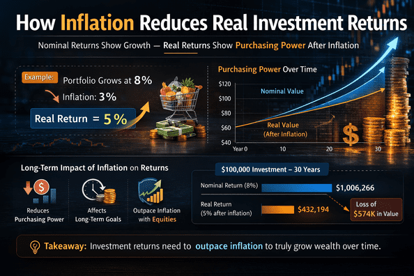 How Inflation Reduces Real Investment Returns
